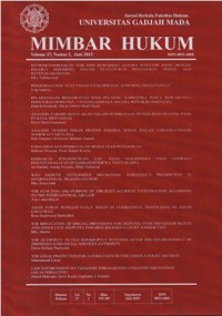 Image of JURNAL BERKALA FAKULTAS HUKUM UNIVERSITAS GADJAH MADA MIMBAR HUKUM VOLUME 27 NOMOR 2 TAHUN 2015