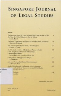 Image of SINGAPORE JOURNAL OF LEGAL STUDIES July, 2012