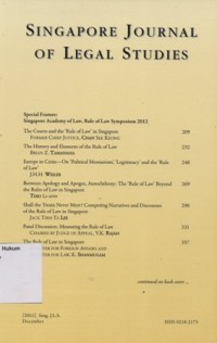 Image of SINGAPORE JOURNAL OF LEGAL STUDIES December,2012