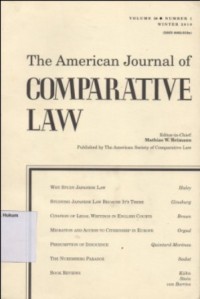 Image of THE AMERICAN JOURNAL OF COMPARATIVE LAW Vol.LVIII, No.1,winter 2010