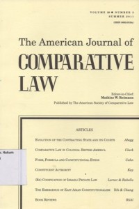Image of THE AMERICAN JOURNAL OF COMPARATIVE LAW Vol. LIX, No. 3,Summer 2011