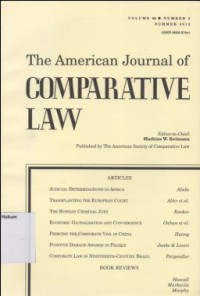Image of THE AMERICAN JOURNAL OF COMPARATIVE LAW Vol. LX, No.3,Summer 2012