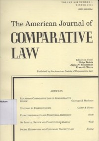 Image of THE AMERICAN JOURNAL OF COMPARATIVE LAW Vol. LXII, No.1,Winter 2014