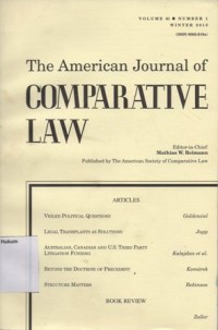 Image of THE AMERICAN JOURNAL OF COMPARATIVE LAW Vol. LXI, No.1,Winter 2013