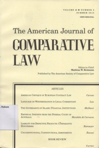 Image of THE AMERICAN JOURNAL OF COMPARATIVE LAW Vol. LXI, No.3,Summer 2013