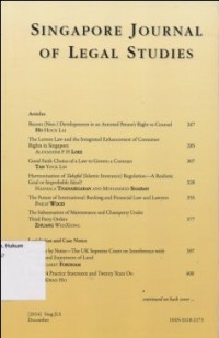 Image of SINGAPORE JOURNAL OF LEGAL STUDIES (DESEMBER 2014)