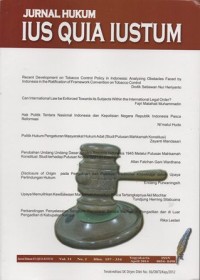 Image of JURNAL HUKUM IUS QUIA IUSTUM VOL. 21 NO.2 APRIL 2014