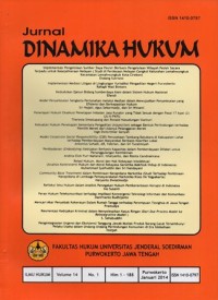 Image of JURNAL DINAMIKA HUKUM VOLUME 14 NO 1 JANUARI 2014