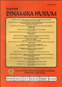 Image of JURNAL DINAMIKA HUKUM VOLUME 14 NO 2 MEI 2014