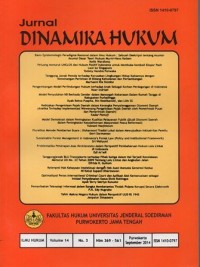 Image of JURNAL DINAMIKA HUKUM VOLUME 14 NO 3 SEPTEMBER 2014
