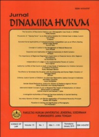 Image of JURNAL DINAMIKA HUKUM VOLUME 15 NO 1 JANUARI 2015