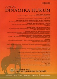 Image of JURNAL DINAMIKA HUKUM VOLUME 16 NO 1 JANUARI 2016