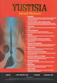 Image of YUSTISIA :JURNAL HUKUM EDISI 95, MEI-AGUSTUS 2016, XXV