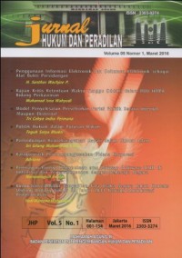 Image of JURNAL HUKUM DAN PERADILAN VOL.05 NO.1 MARET 2016