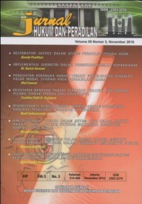Image of JURNAL HUKUM DAN PERADILAN VOL.05 NO.3 NOVEMBER 2016