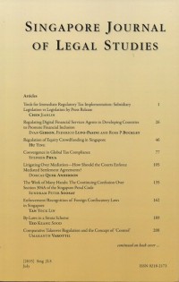 Image of SINGAPORE JOURNAL OF LEGAL STUDIES July, 2015