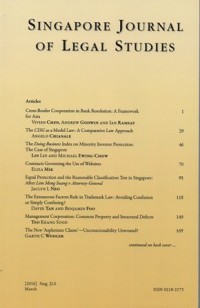 Image of SINGAPORE JOURNAL OF LEGAL STUDIES March, 2016