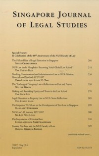 Image of SINGAPORE JOURNAL OF LEGAL STUDIES September, 2017