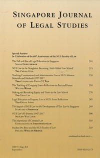 SINGAPORE JOURNAL OF LEGAL STUDIES September, 2017