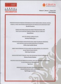 Image of JURNAL MAGISTER HUKUM ARGUMENTUM VOL. 4, NO.1