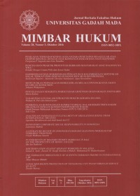 Image of JURNAL BERKALA FAKULTAS HUKUM UNIVERSITAS GADJAH MADA MIMBAR HUKUM VOLUME 28, NUMBER 3,OKTOBER 2016