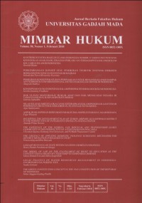 Image of JURNAL BERKALA FAKULTAS HUKUM UNIVERSITAS GADJAH MADA MIMBAR HUKUM VOLUME 30, NUMBER 1,OKTOBER 2018