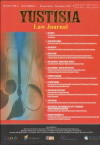 Image of YUSTISIA :JURNAL HUKUM VOL.6, NO.3 SEPTEMBER-DESEMBER 2017