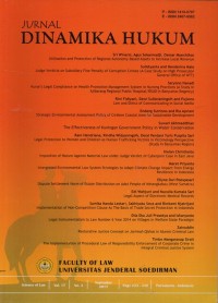 Image of JURNAL DINAMIKA HUKUM VOLUME 17 NO.3 SEPTEMBER 2017