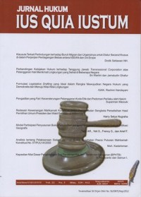 Image of JURNAL HUKUM IUS QUIA IUSTUM VOL. 22 NO.3 JULI 2015