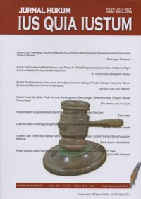 Image of JURNAL HUKUM IUS QUIA IUSTUM VOL. 23 NO.3 JULI 2016
