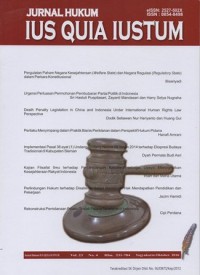 Image of JURNAL HUKUM IUS QUIA IUSTUM VOL. 23 NO.4 OKTOBER 2016