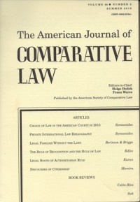 Image of THE AMERICAN JOURNAL OF COMPARATIVE LAW VOL.LXIV, No.2, SUMMER 2016