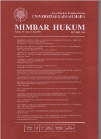 Image of JURNAL BERKALA FAKULTAS HUKUM UNIVERSITAS GADJAH MADA MIMBAR HUKUM VOLUME 29,  NOMOR 2, JUNI 2017