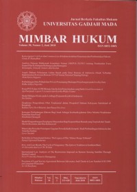 Image of JURNAL BERKALA FAKULTAS HUKUM UNIVERSITAS GADJAH MADA MIMBAR HUKUM VOLUME 30 NOMOR 2, 2018