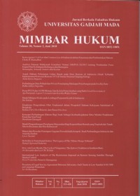 JURNAL BERKALA FAKULTAS HUKUM UNIVERSITAS GADJAH MADA MIMBAR HUKUM VOLUME 30 NOMOR 2, 2018