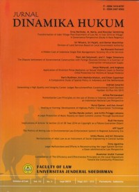Image of JURNAL DINAMIKA HUKUM VOLUME 18 NOMOR 3 TAHUN 2018