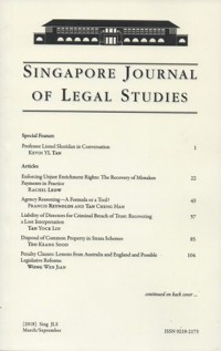 SINGAPORE JOURNAL OF LEGAL STUDIES March, 2018