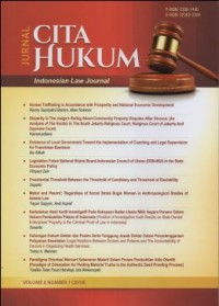Image of JURNAL CITA HUKUM VOL.6, NO.1 DESEMBER 2018