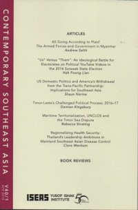 Image of CONTEMPORARY SOUTHEAST ASIA VOL.40, NO.1 APRIL 2018