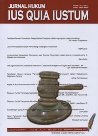Image of JURNAL HUKUM IUS QUIA IUSTUM VOL.25, NO.3  2018