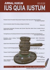 JURNAL HUKUM IUS QUIA IUSTUM VOL.25, NO.3  2018