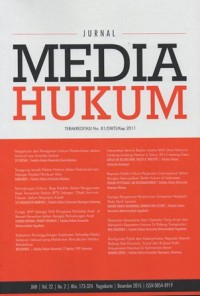 Image of JURNAL MEDIA HUKUM VOL.22 NO.2 DESEMBER 2015