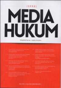 Image of JURNAL MEDIA HUKUM VOL.23 NO.1 JUNI 2016