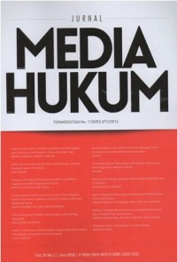 Image of JURNAL MEDIA HUKUM VOL.25 NO.1 JUNI 2018