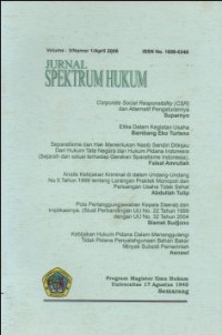 Image of JURNAL SPEKTRUM HUKUM VOl.3, NO.1 APRIL 2006