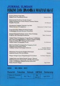Image of JURNAL ILMIAH HUKUM DAN DINAMIKA MASYARAKAT VOL.7, NO.2 APRIL 2010