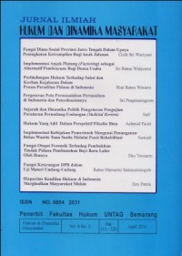 Image of JURNAL ILMIAH HUKUM DAN DINAMIKA MASYARAKAT VOL.8, NO.2 APRIL 2011