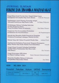 JURNAL ILMIAH HUKUM DAN DINAMIKA MASYARAKAT VOL.8, NO.2 APRIL 2011