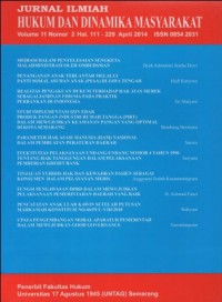 Image of JURNAL ILMIAH HUKUM DAN DINAMIKA MASYARAKAT VOL. 11, No.2 APRIL 2014