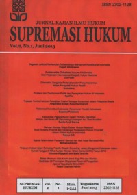 JURNAL KAJAN ILMU HUKUM SUPREMASI HUKUM VOL.2, NO1 JUNI 2013